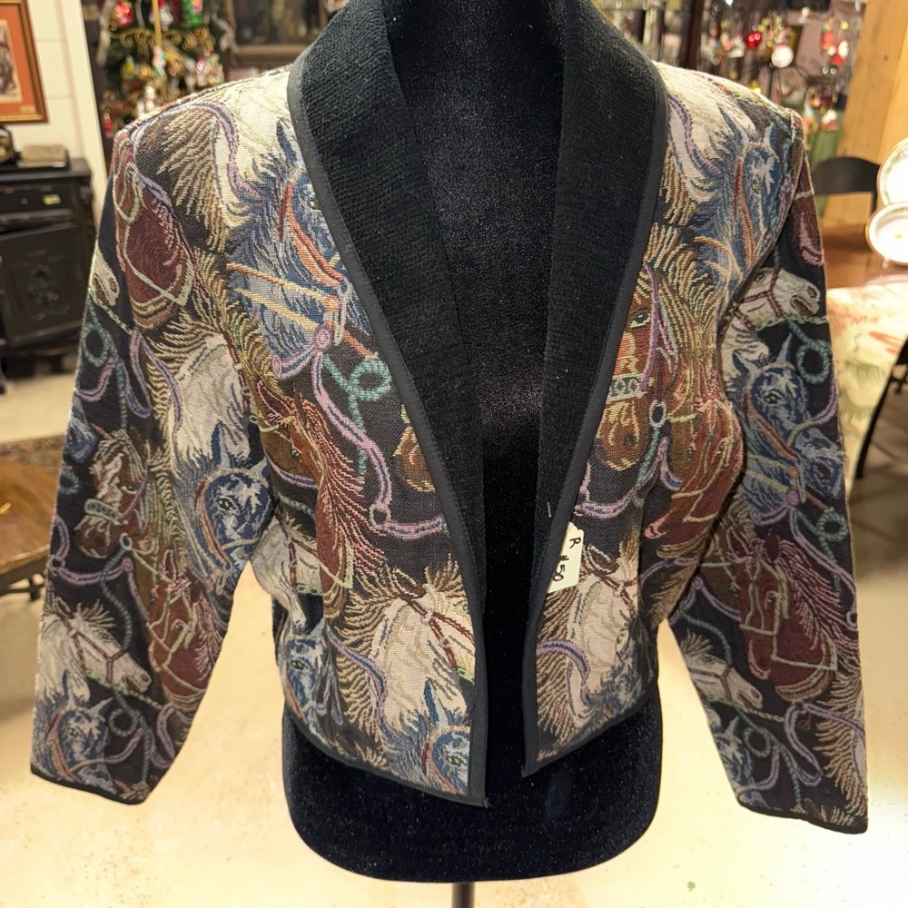 Vintage Women's Tapestry Horse Jacket